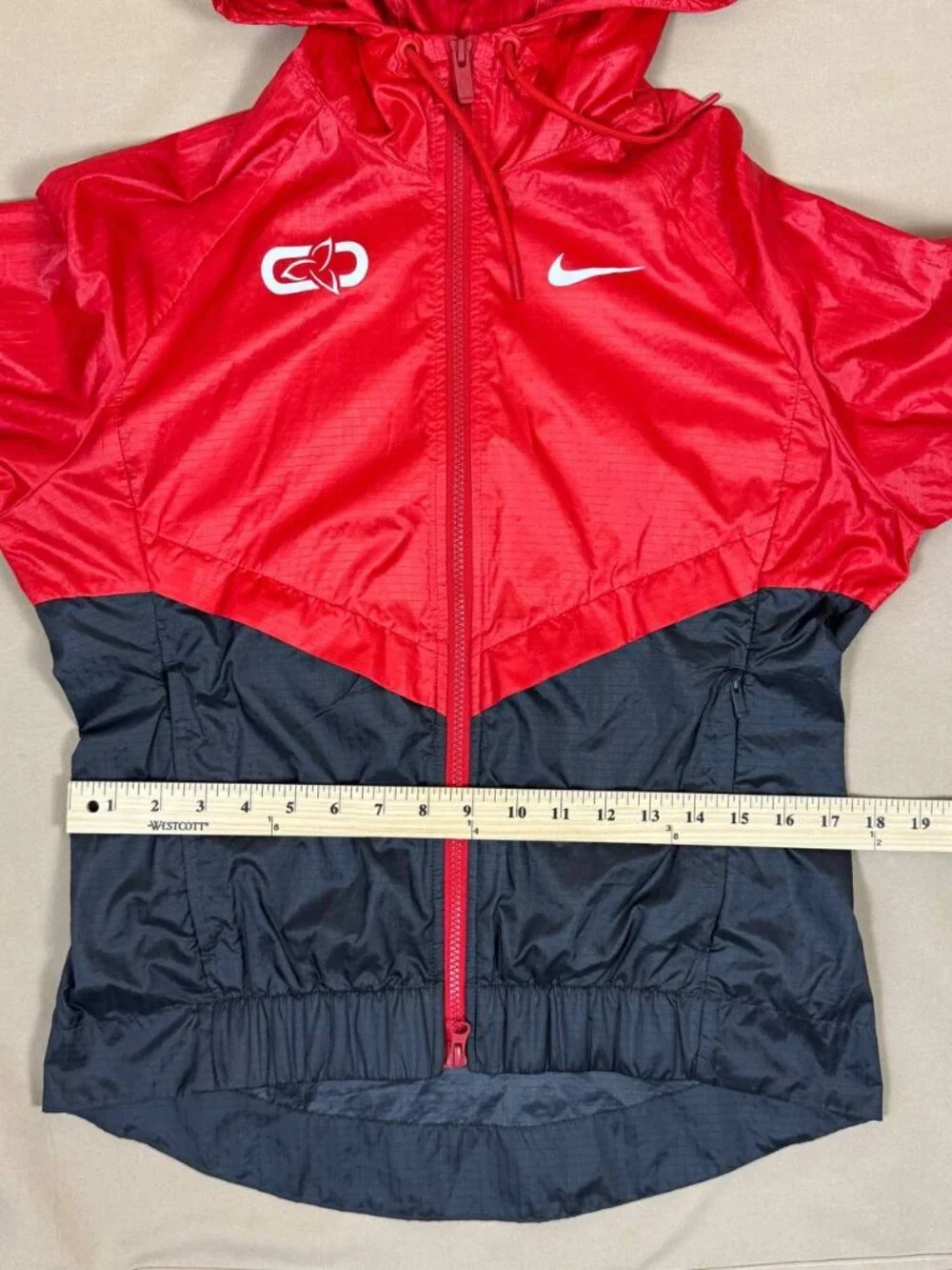 Nike CJSAA 2017 Red Black Hooded Windbreaker Jacket Women’s Size Small - Picture 13 of 14